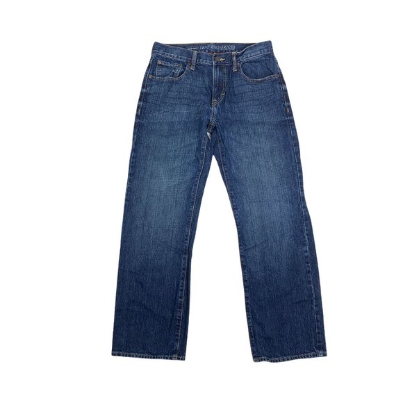 Old Navy Jeans 29" X 30" Famous Dark Wash Straight Casual Comfort - Picture 1 of 4